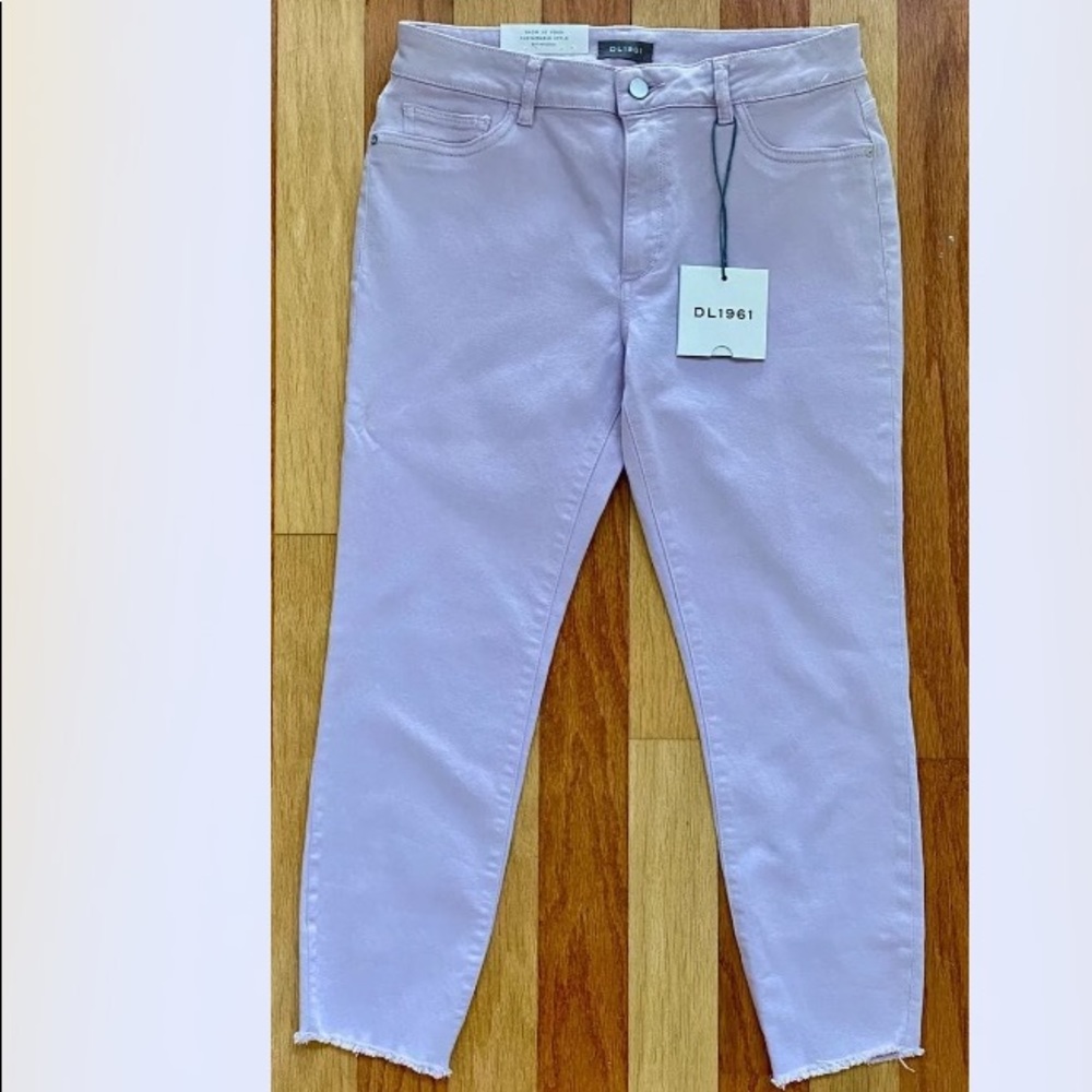NEW DL1961 FLORENCE CROPPED MID-RISE INSTASCULPT SKINNY JEANS LAVENDER PURPLE 31